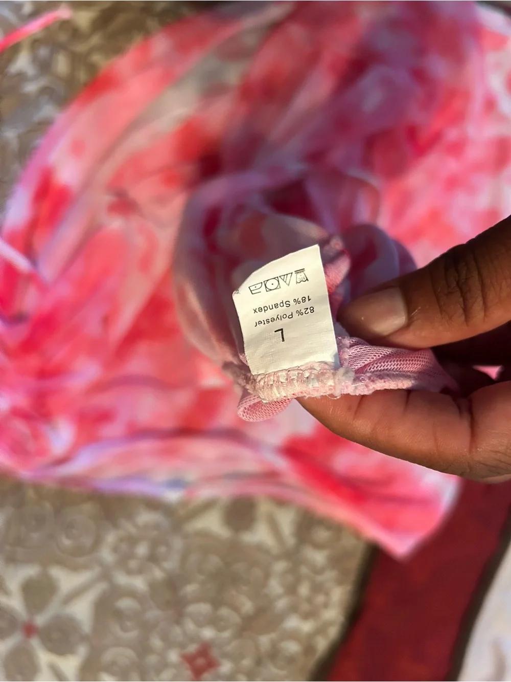 Women Tie-Dye Pink Two-Piece Crop Top & Skirt Set Large